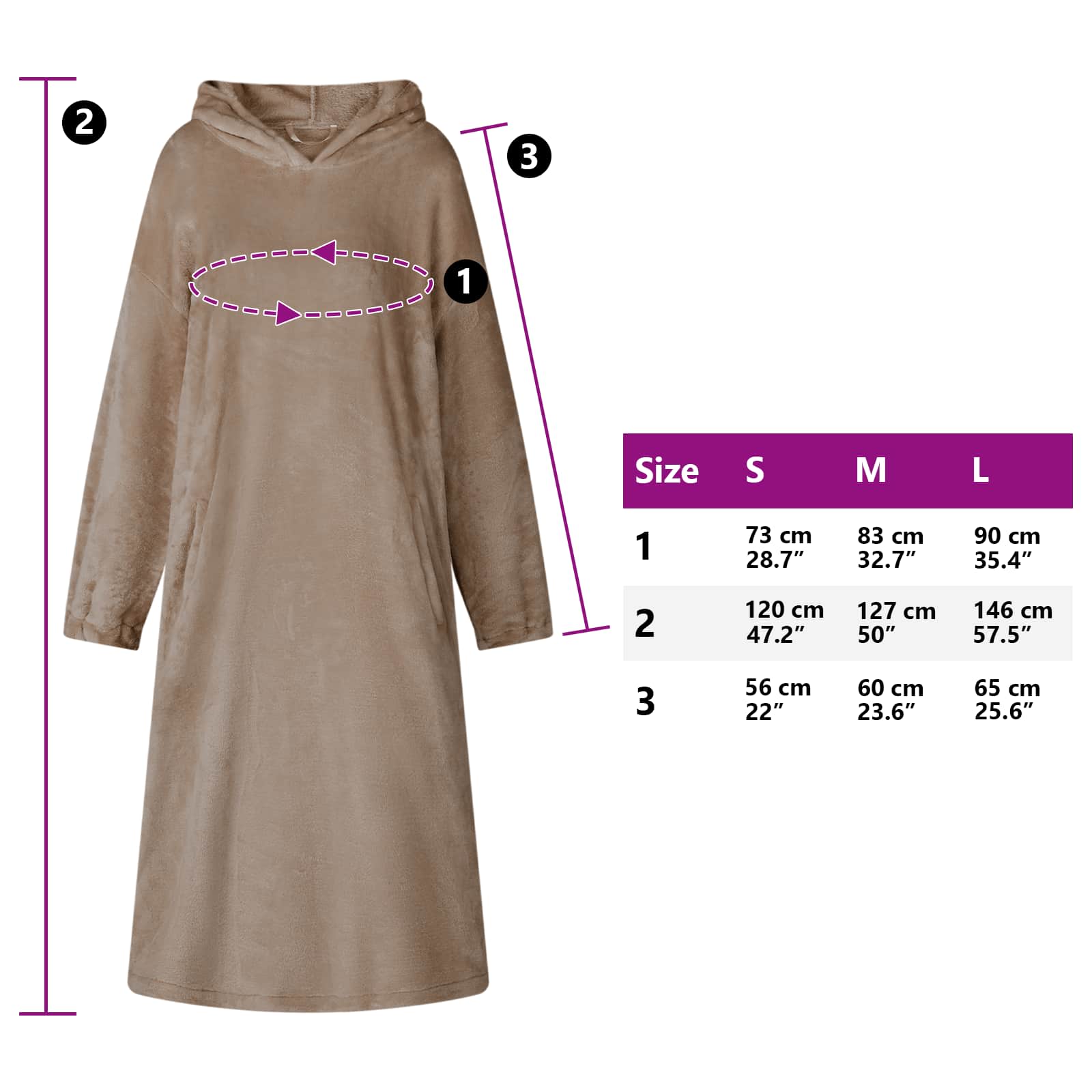 Tæppe-hoodie Camel l Flannel
