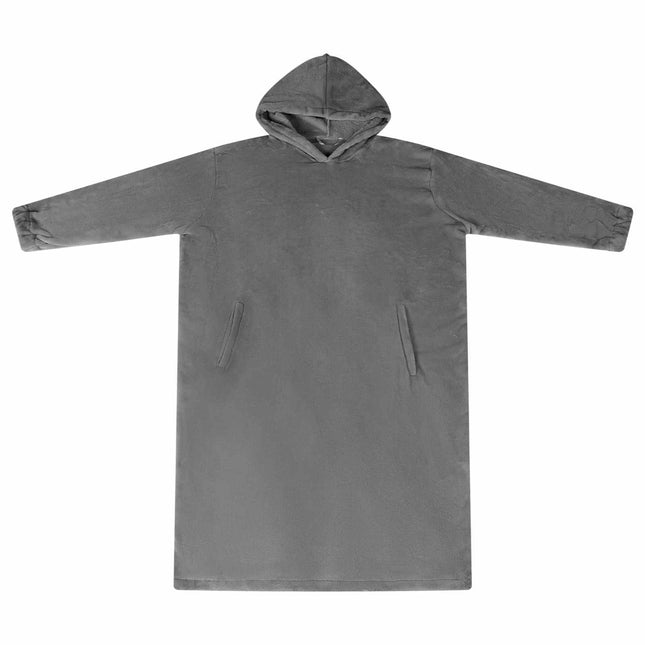 Tæppe-hoodie Mørkegrå s Flannel