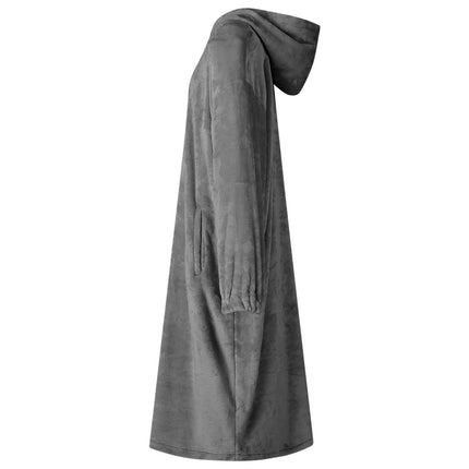 Tæppe-hoodie Mørkegrå s Flannel