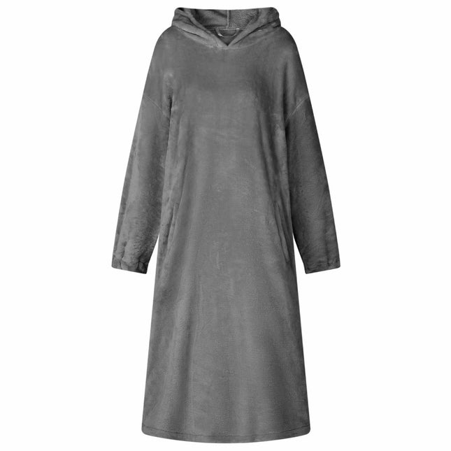 Tæppe-hoodie Mørkegrå m Flannel