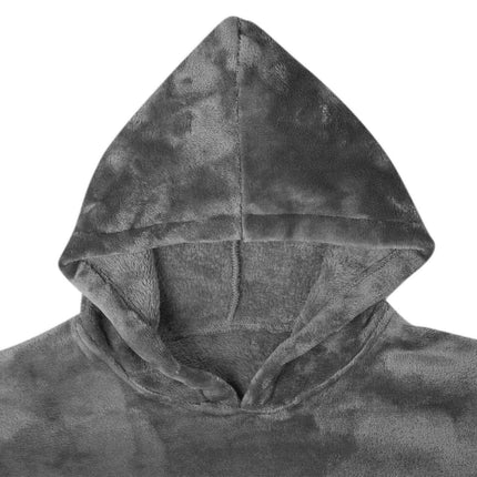 Tæppe-hoodie Mørkegrå l Flannel