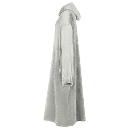Tæppe-hoodie Grå m Flannel
