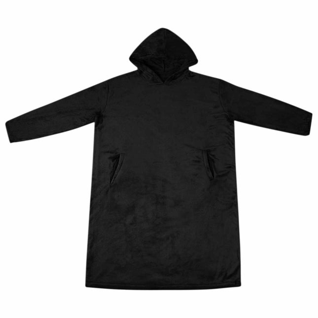 Tæppe-hoodie Sort s Flannel