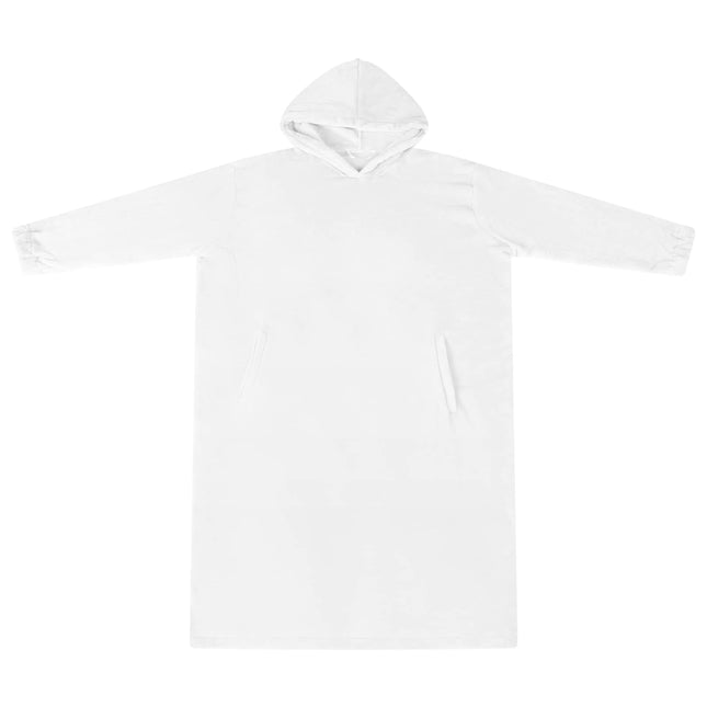 Tæppe-hoodie Hvid m Flannel