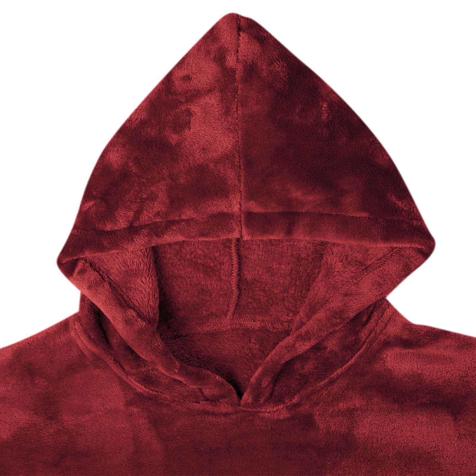Tæppe-hoodie Bordeaux Rød l Flannel