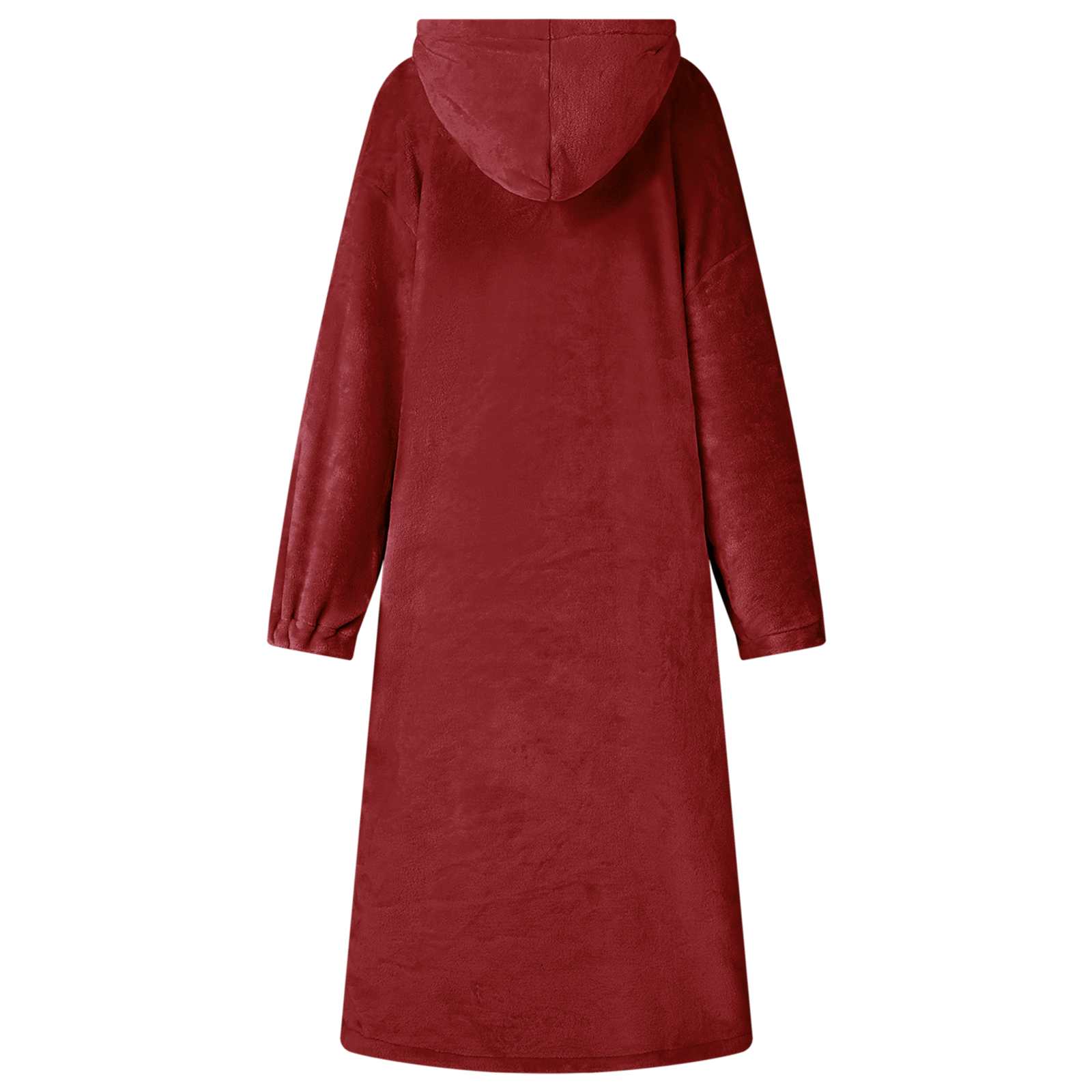 Tæppe-hoodie Bordeaux Rød l Flannel