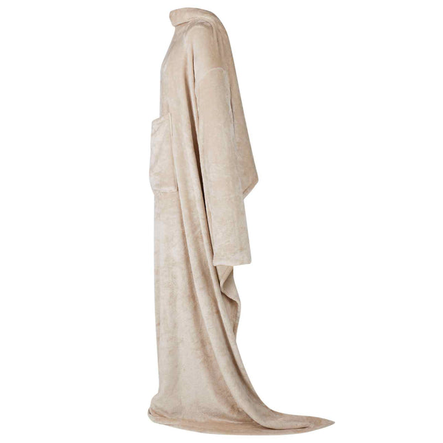 Tæppe-hoodie Beige F Flannel