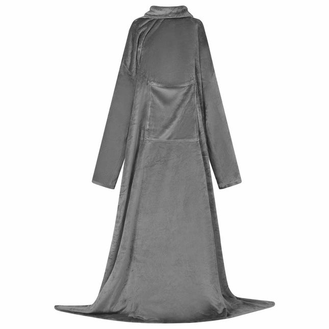 Tæppe-hoodie Mørkegrå F Flannel