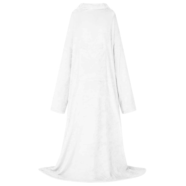 Tæppe-hoodie Hvid F Flannel