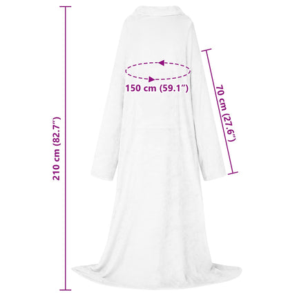 Tæppe-hoodie Hvid F Flannel