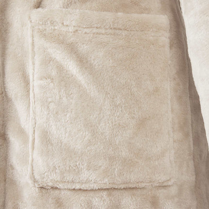Badekåbe med hætte Beige XL Flannel