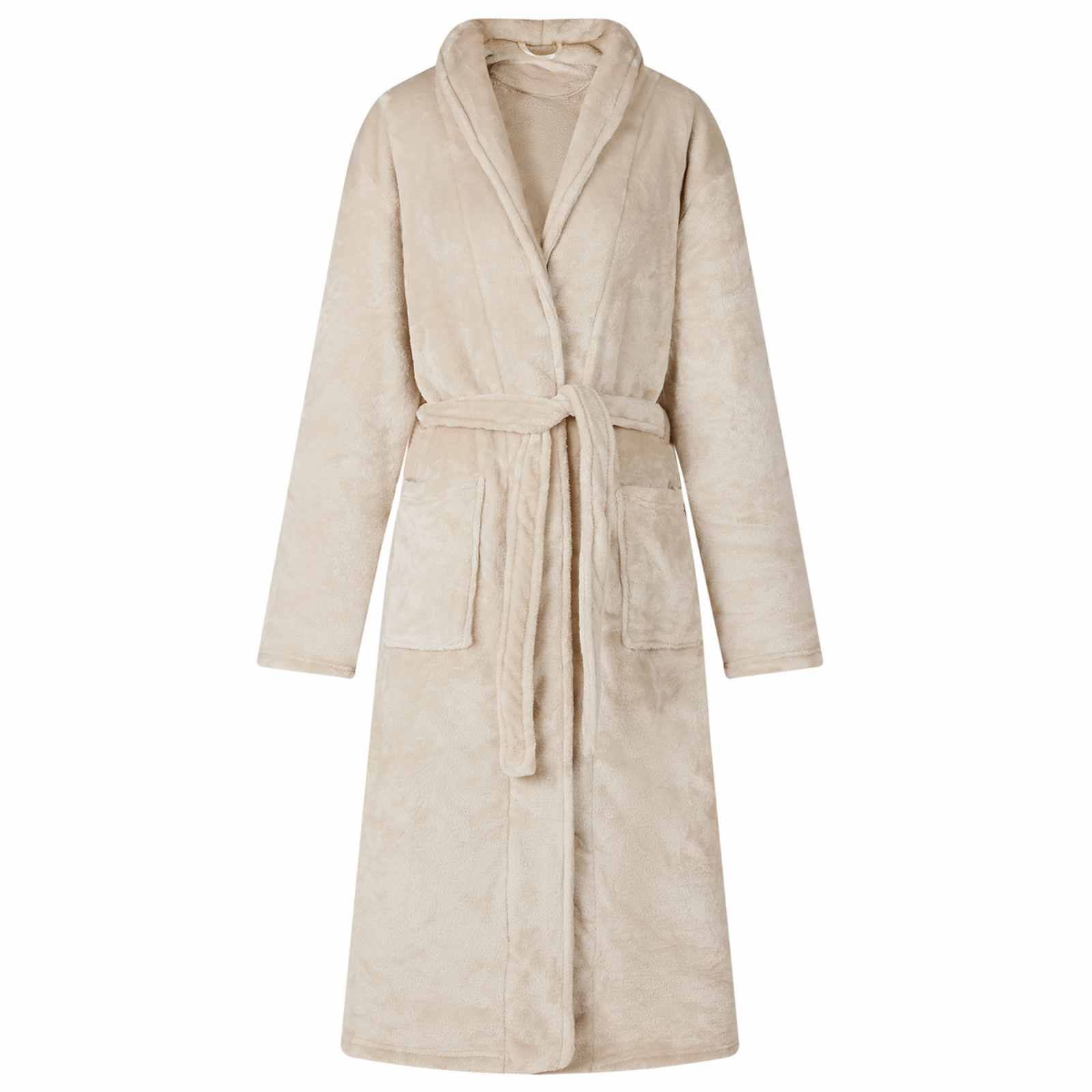 Badekåbe uden hætte Beige xl Flannel billede