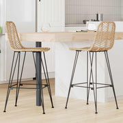Barstol 2 pcs 44 x 52 x 111 cm Rattan og Jern
