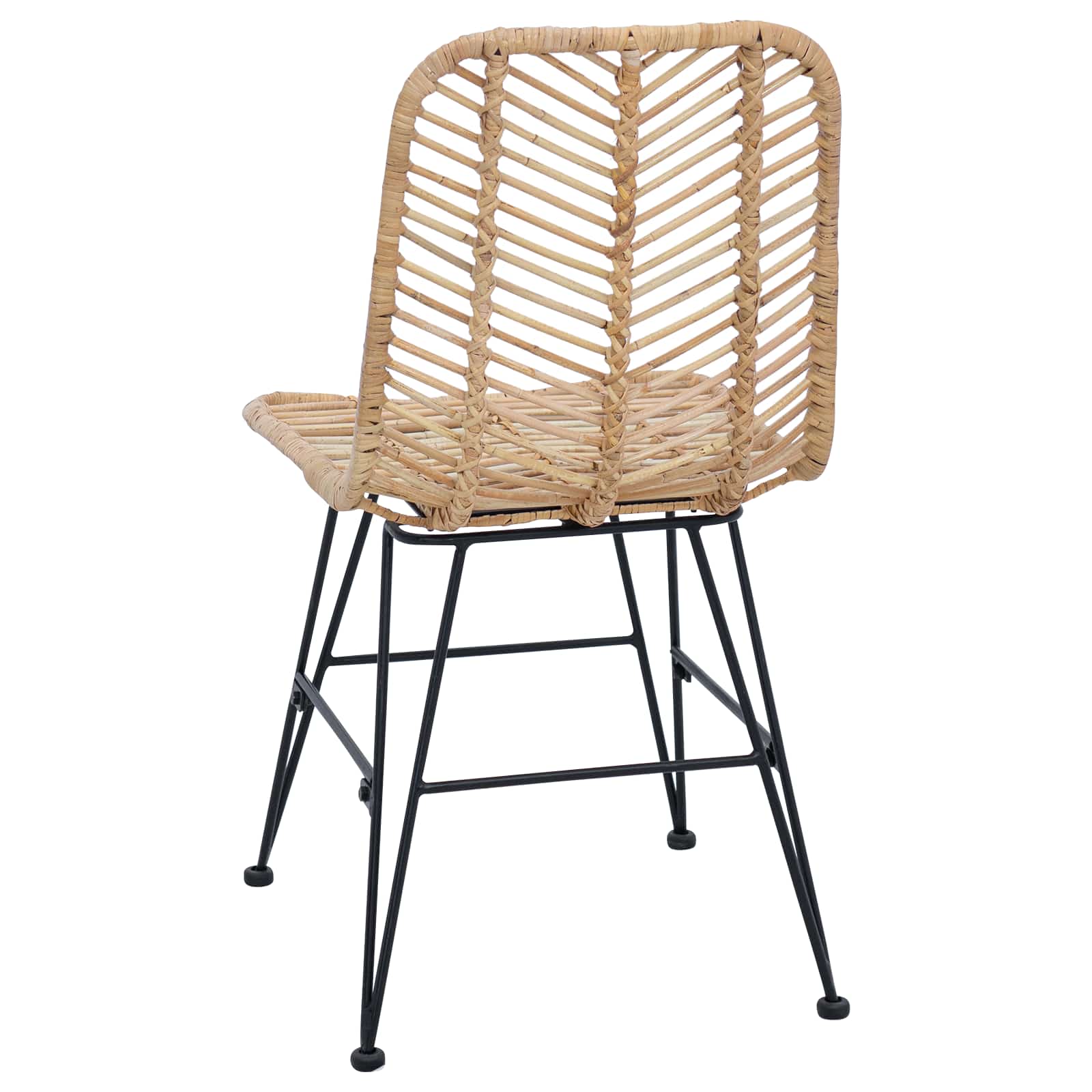 Spisestuestol 2 pcs Naturfarvet 44 x 47 x 85 cm Rattan og Jern