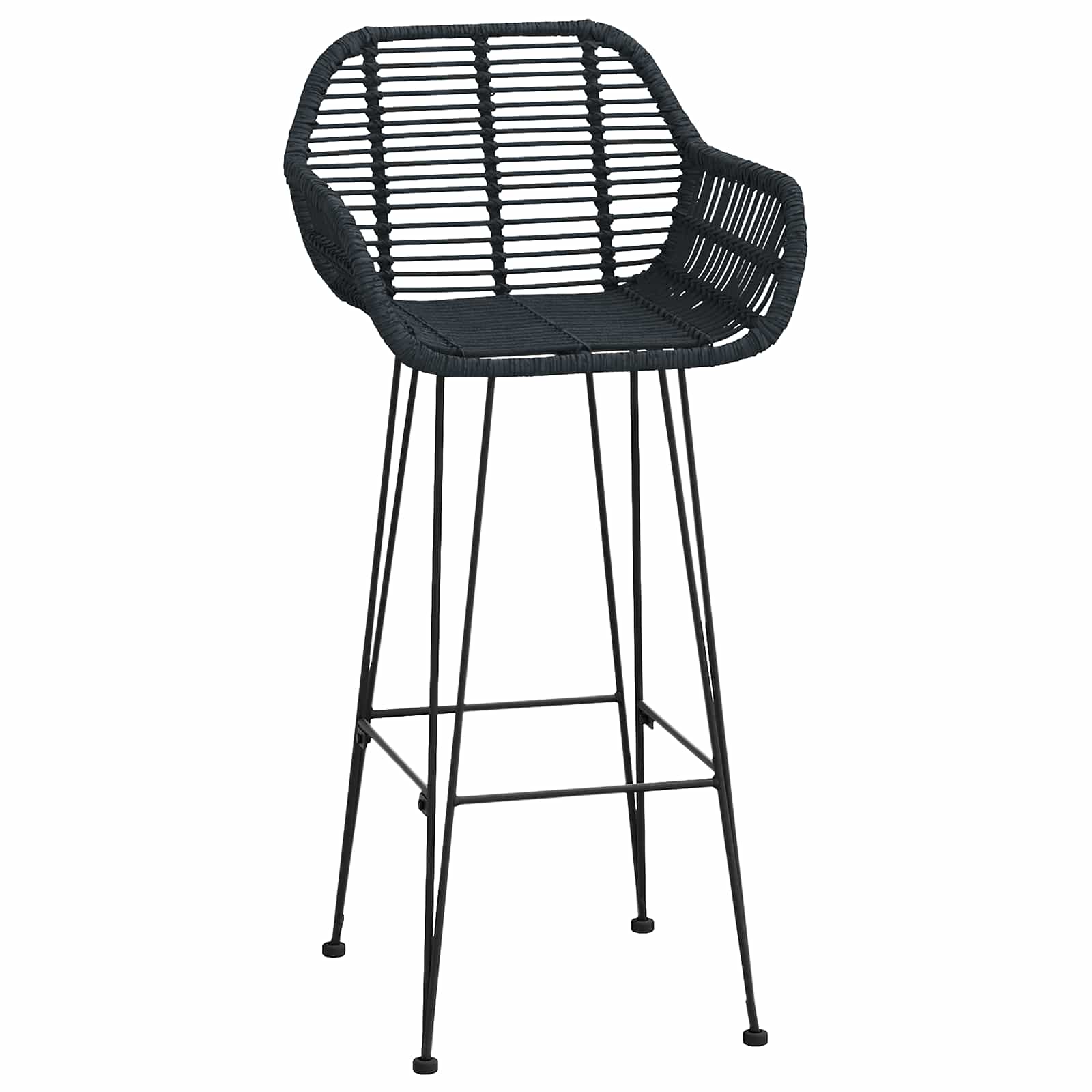 Barstol 2 pcs 55 x 52 x 105 cm Rattan og Jern
