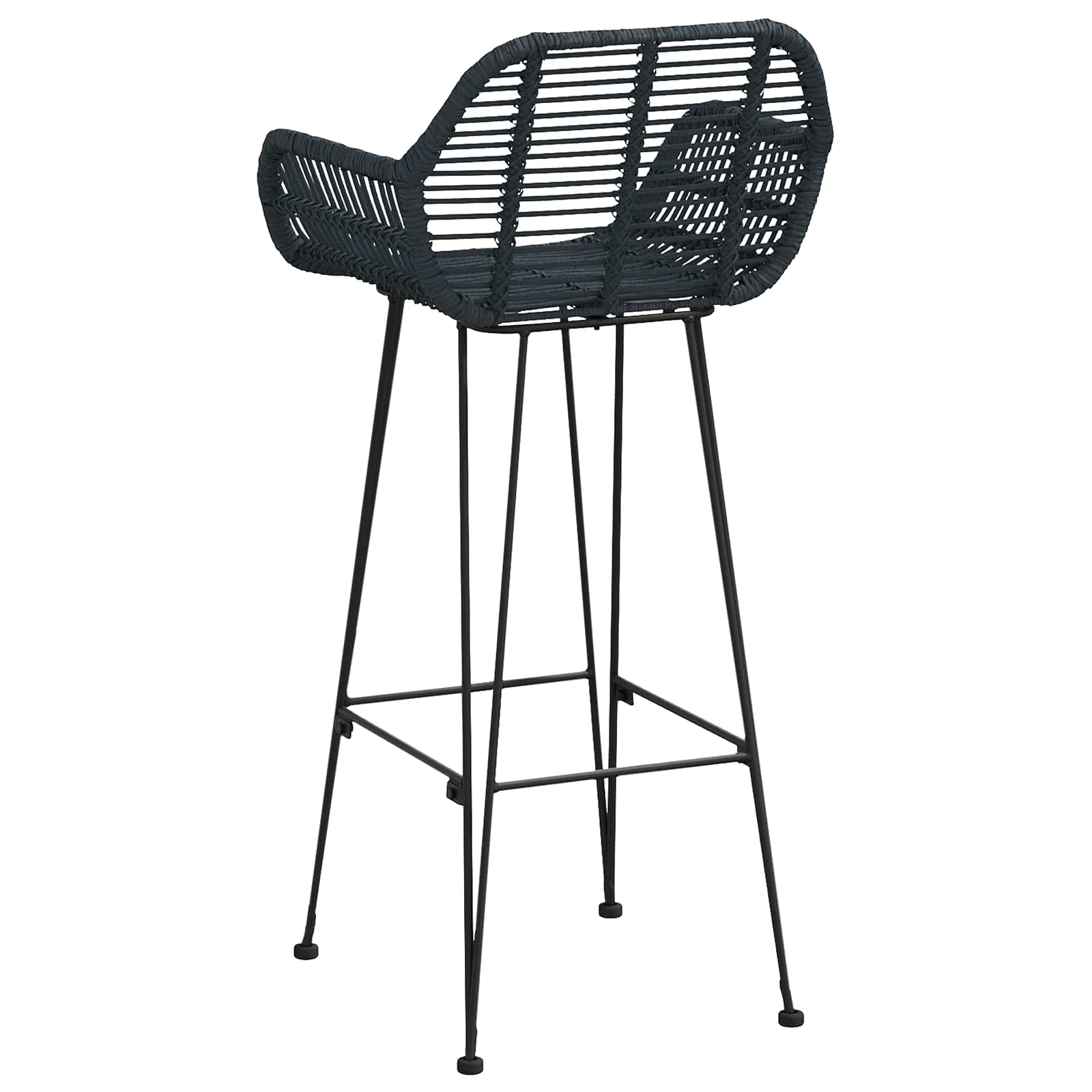 Barstol 2 pcs 55 x 52 x 105 cm Rattan og Jern