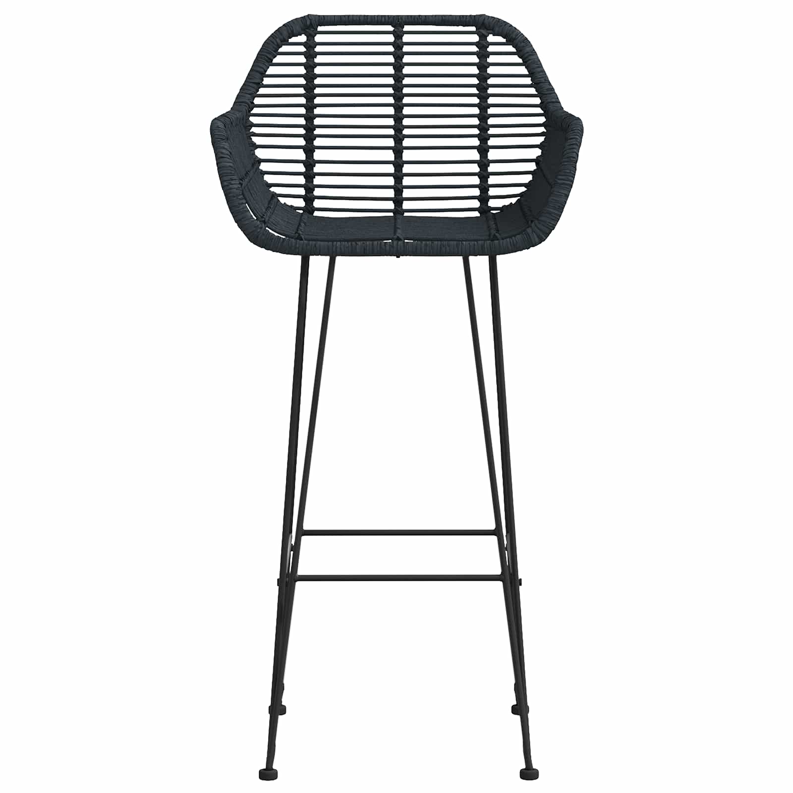 Barstol 2 pcs 55 x 52 x 105 cm Rattan og Jern