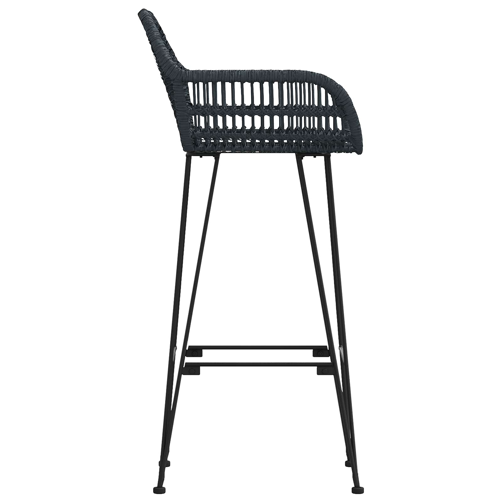 Barstol 2 pcs 55 x 52 x 105 cm Rattan og Jern