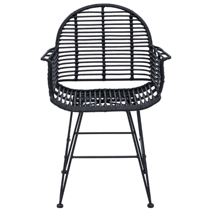 Spisestuestol 2 pcs Rattan og Jern Sort 57 x 55 x 85 cm