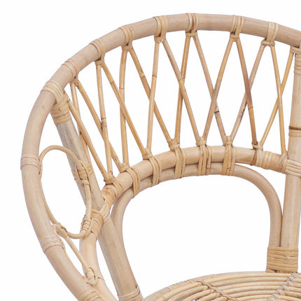 Spisestuestol 2 pcs Rattan og Jern Naturfarvet 54 x 65 x 82 cm