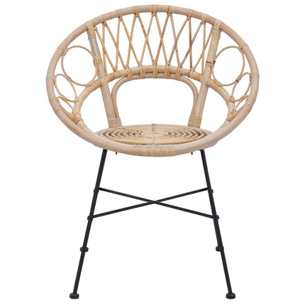Spisestuestol 2 pcs Rattan og Jern Naturfarvet 54 x 65 x 82 cm