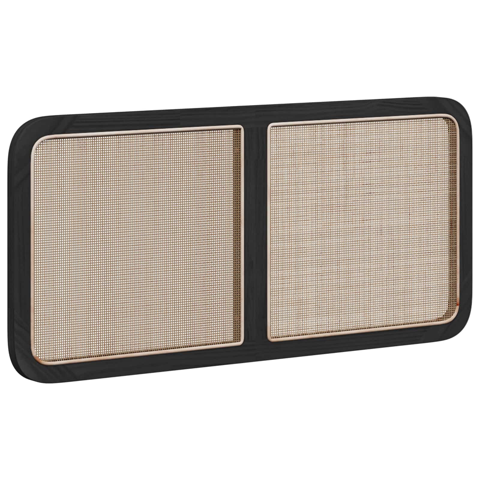 Hovedgærde med hovedgærde Sort 120 x 55 x 3 cm Rattan