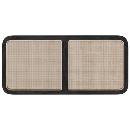 Hovedgærde med hovedgærde Sort 120 x 55 x 3 cm Rattan