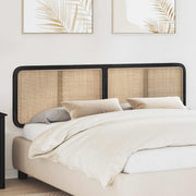 Hovedgærde med hovedgærde Sort 180 x 55 x 3 cm Rattan