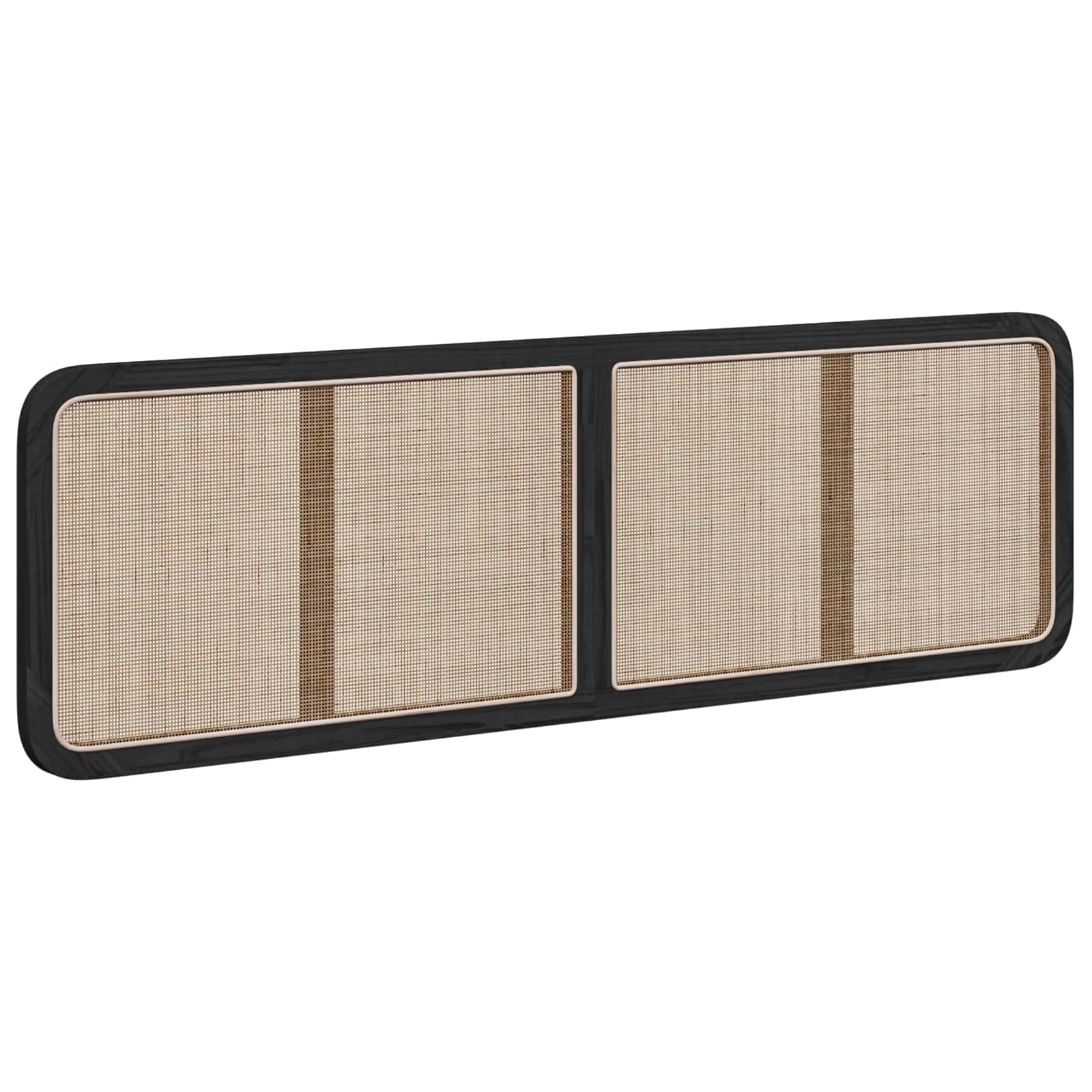Hovedgærde med hovedgærde Sort 180 x 55 x 3 cm Rattan