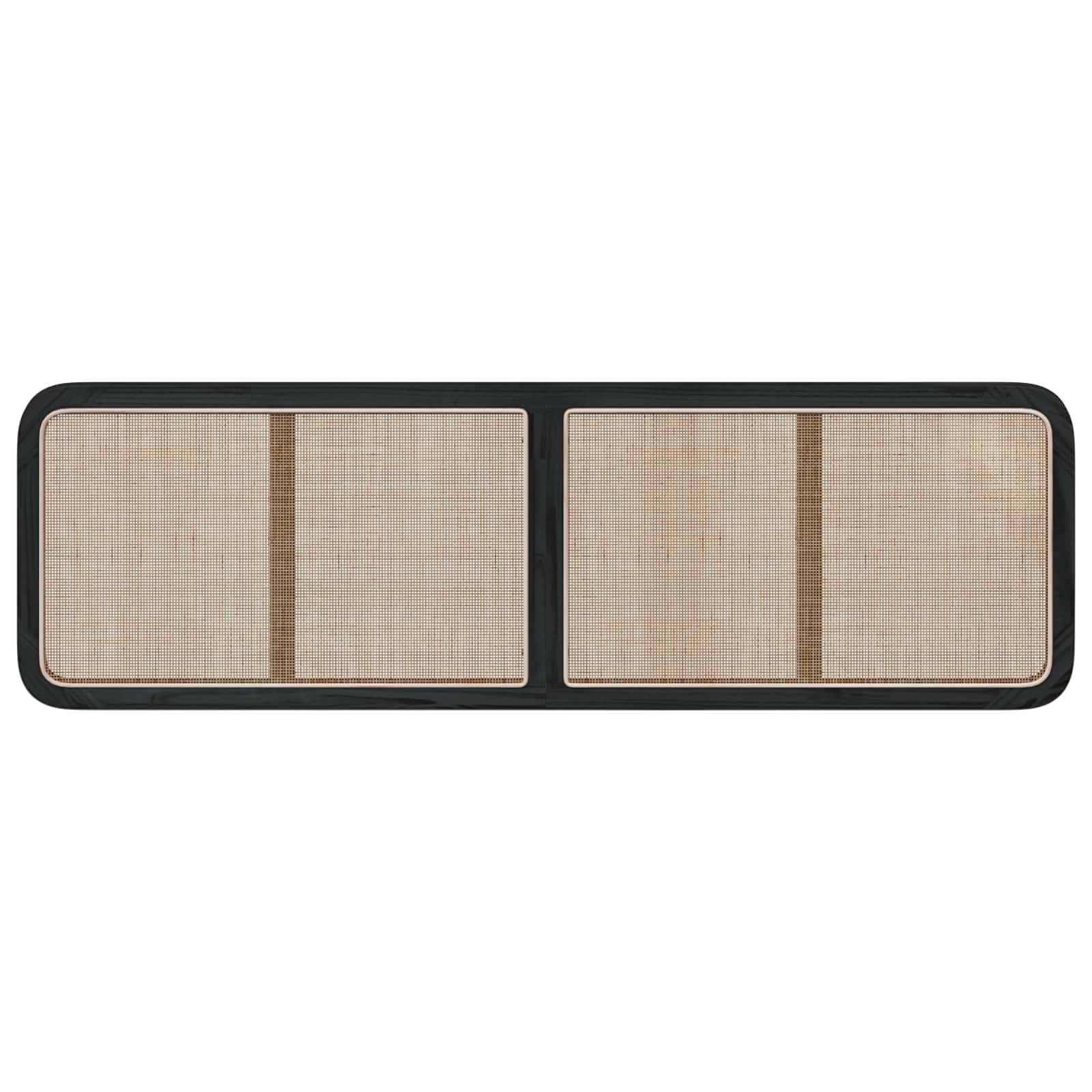 Hovedgærde med hovedgærde Sort 180 x 55 x 3 cm Rattan