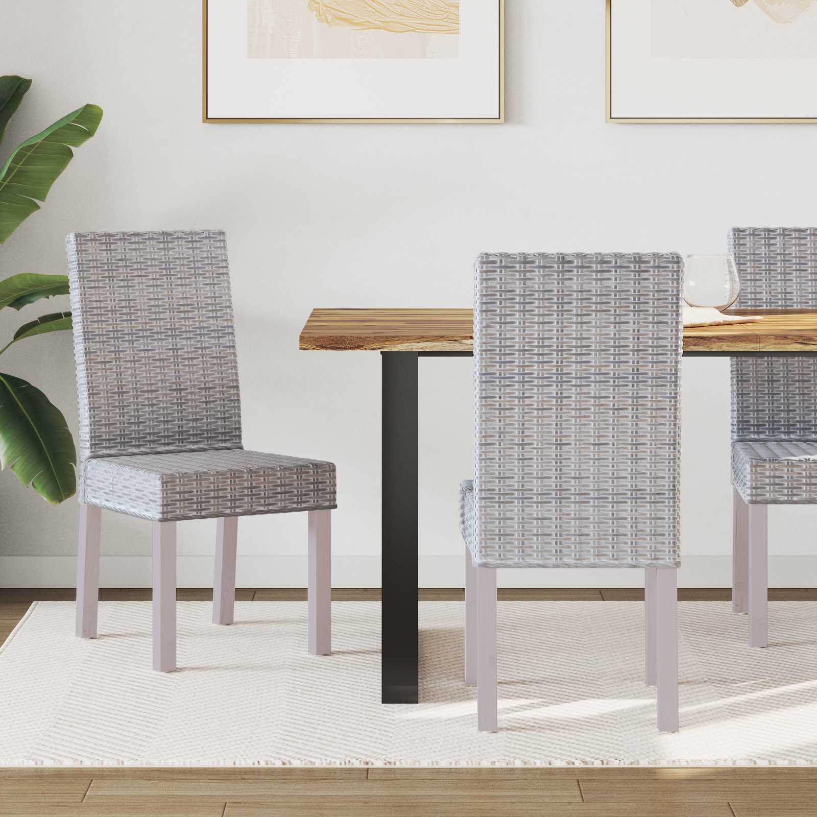 Spisestuestol 2 pcs Hvidvask 45 x 54 x 93 cm Massiv Mahogni