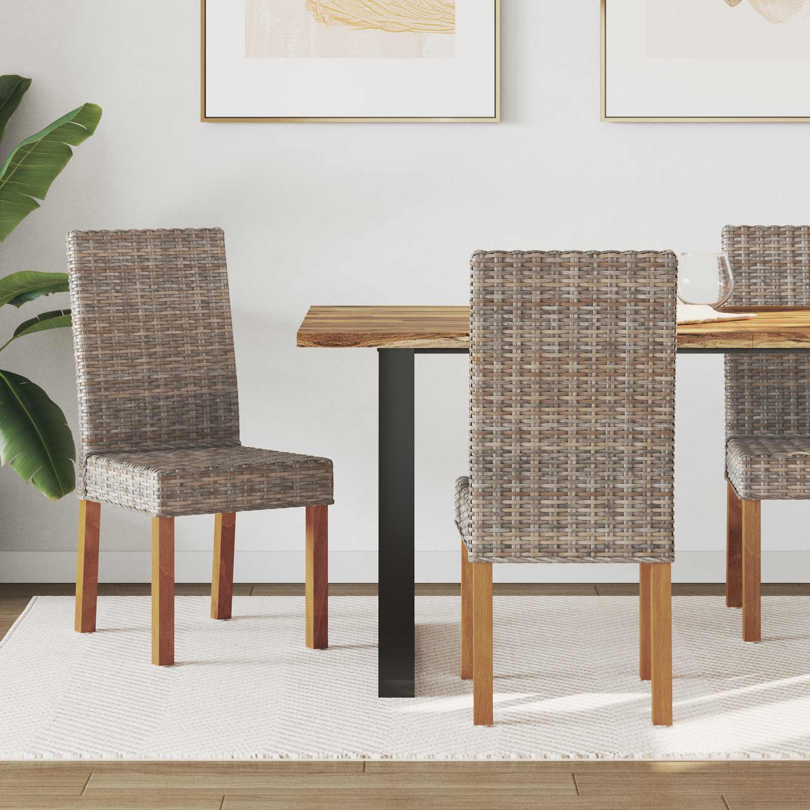 Spisestuestol 2 pcs Kubu Grå 45 x 54 x 93 cm Massiv Mahogni