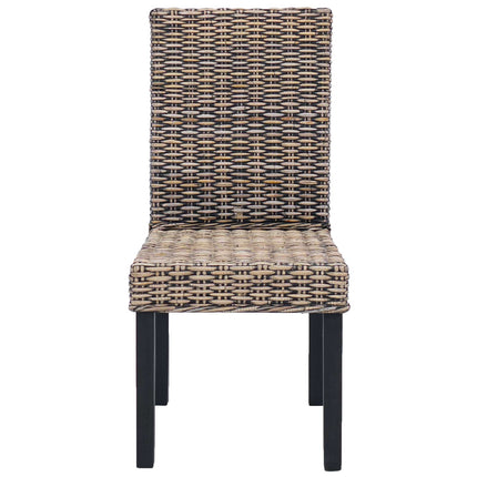 Spisestuestol 2 pcs Kubu Rattan og massiv mahogni træ