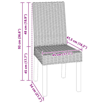 Spisestuestol 2 pcs Kubu Rattan og massiv mahogni træ