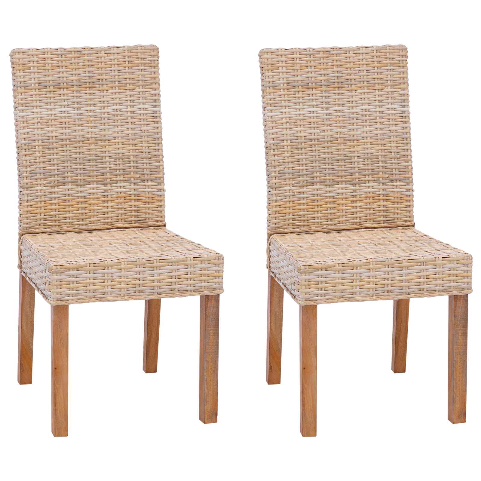 Spisestuestol 2 pcs Naturfarvet 45 x 54 x 93 cm Massiv Mahogni