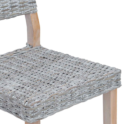 Spisestuestol 2 pcs Kubu rattan Hvidvask 46 x 55 x 84 cm