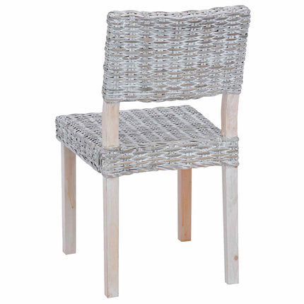 Spisestuestol 2 pcs Kubu rattan Hvidvask 46 x 55 x 84 cm
