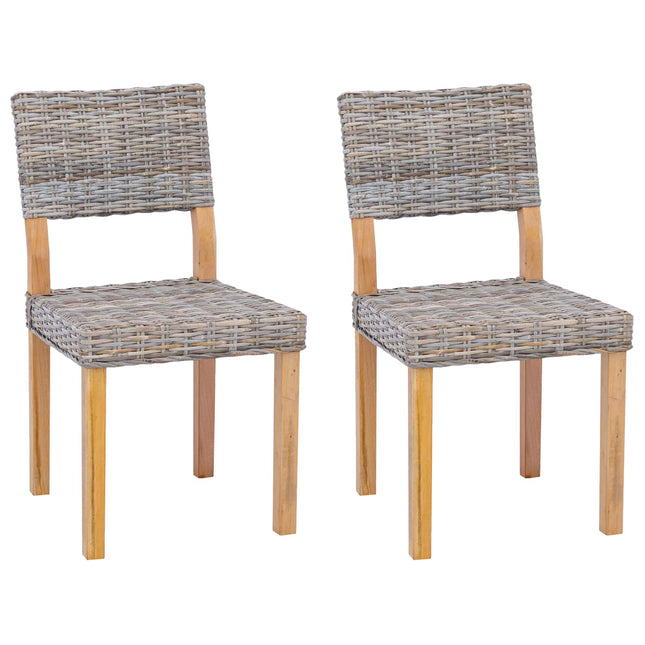 Spisestuestol 2 pcs Kubu rattan Kubu Grå 46 x 55 x 84 cm
