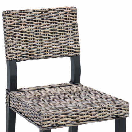 Spisestuestol 2 pcs Kubu rattan Sorte vask 46 x 55 x 84 cm