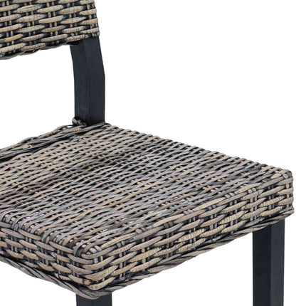 Spisestuestol 2 pcs Kubu rattan Sorte vask 46 x 55 x 84 cm