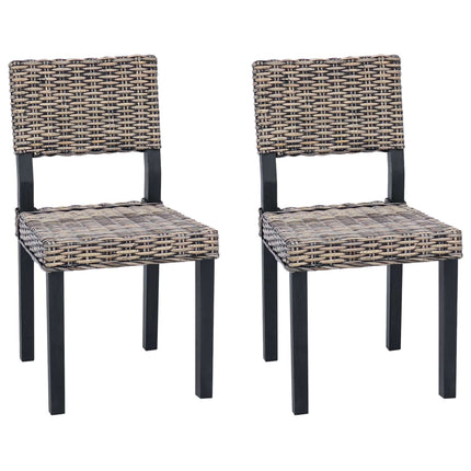 Spisestuestol 2 pcs Kubu rattan Sorte vask 46 x 55 x 84 cm