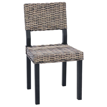 Spisestuestol 2 pcs Kubu rattan Sorte vask 46 x 55 x 84 cm