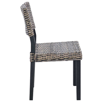 Spisestuestol 2 pcs Kubu rattan Sorte vask 46 x 55 x 84 cm