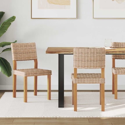 Spisestuestol 2 pcs Kubu rattan Naturfarvet 46 x 55 x 84 cm