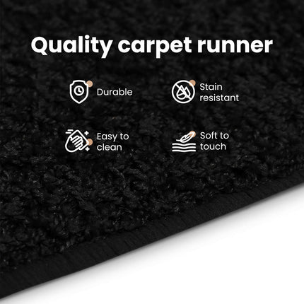 Tæppe Runner Sort 80 x 250 cm 100% Polypropylen Tuft