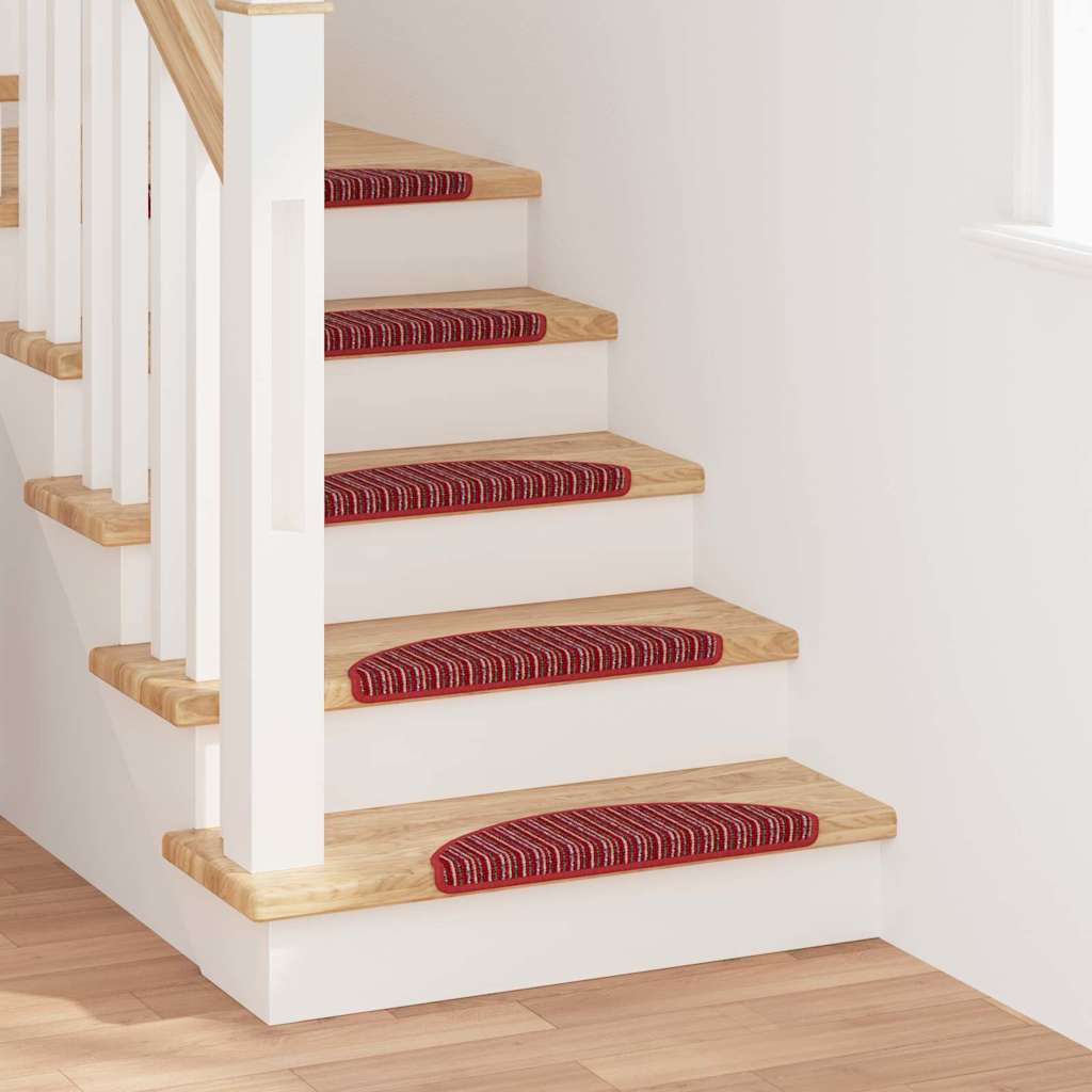 Selvklæbende Trappemåtter 15 pcs Rød 56 x 17 x 3 cm