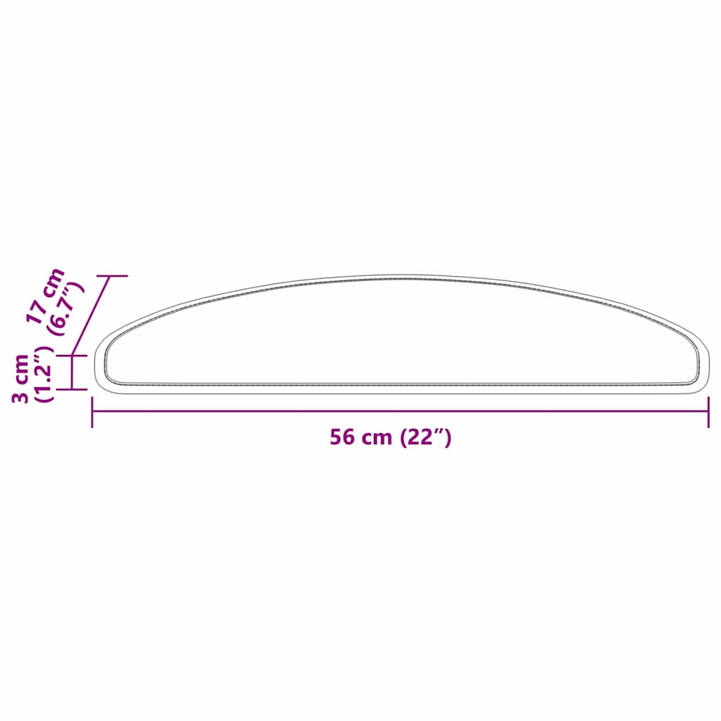 Selvklæbende Trappemåtter 15 pcs Rød 56 x 17 x 3 cm