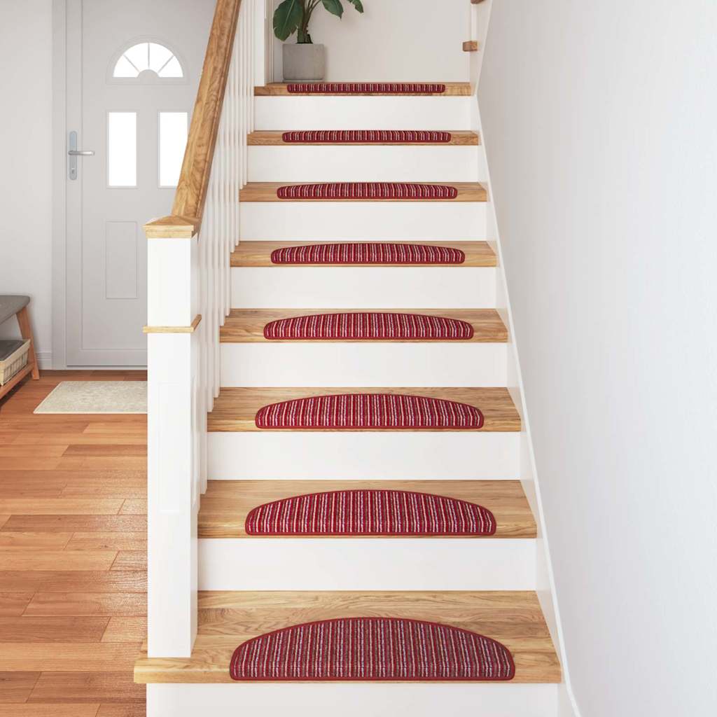 Selvklæbende Trappemåtter 15 pcs Rød 65 x 21 x 4 cm
