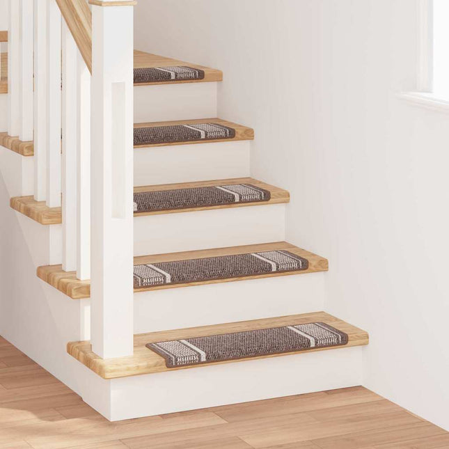 Selvklæbende Trappemåtter 15 stk. 65 x 21 x 4 cm Non-Slip Brun