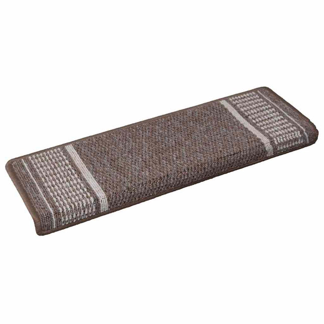Selvklæbende Trappemåtter 15 stk. 65 x 21 x 4 cm Non-Slip Brun
